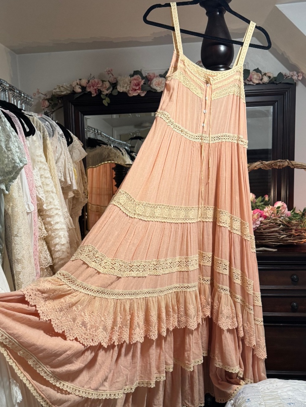 Spell Prairie Gown Peach Small - Picture 3 of 11